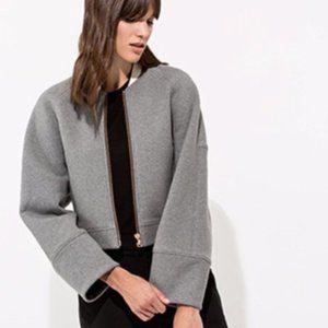 NWOT Kit and Ace Gray Kemble Bomber Jacket Cotton Cashmere Silk size 4